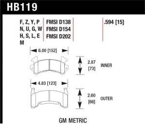 Chevrolet S10 Brake Pads - Front - Hawk Performance - HT-10 - `82-`02 Chevrolet S10 Brake Pads - Front - Hawk Performance - HT-10 - `82-`02